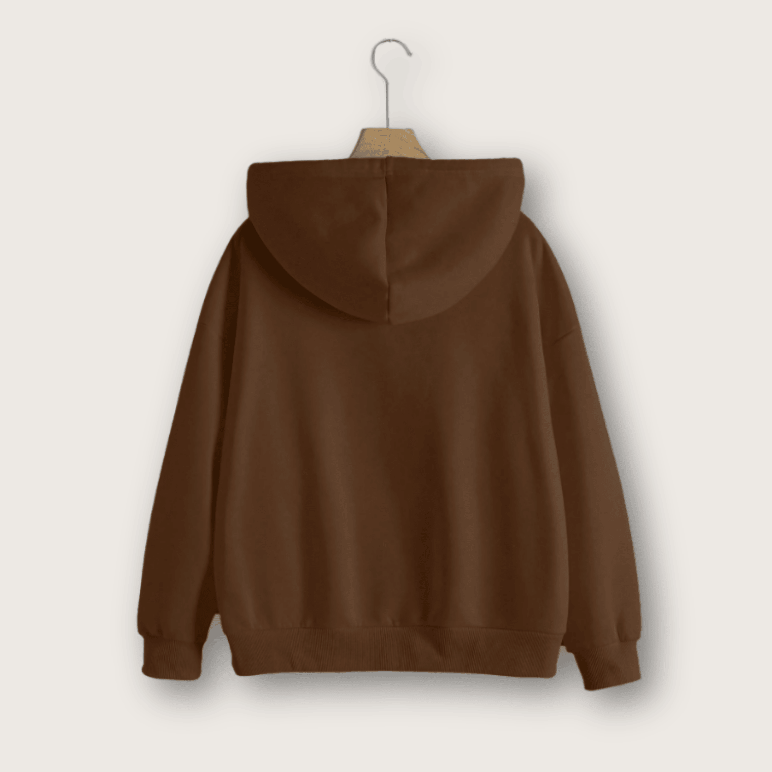 1762392737678.png Drop Shoulder Drawstring Thermal Lined Zip Up Hoodie - Brown - Image 2