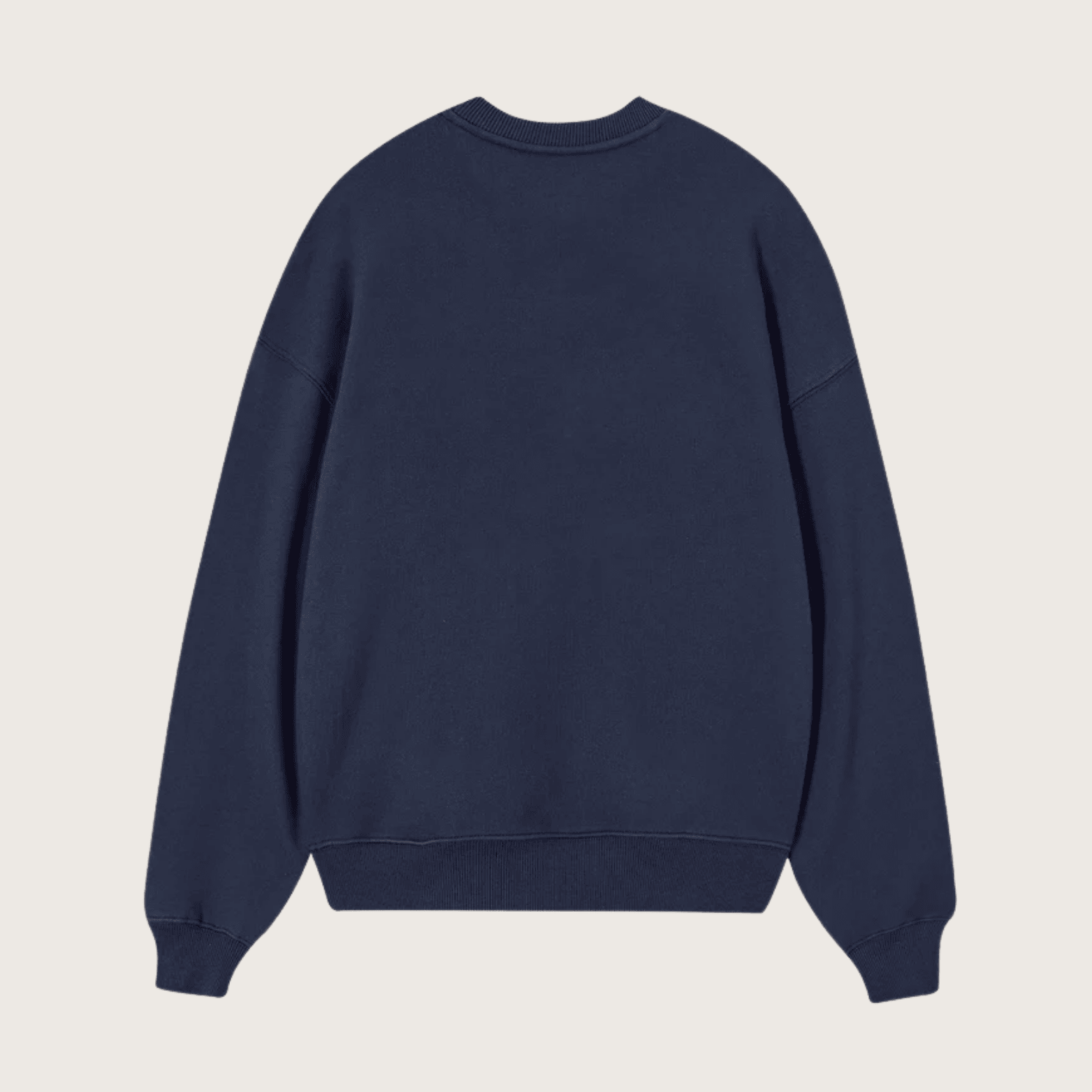 1762398947186.png Paris Relaxed Fit Fleece Cotton Blend Pullover Sweater - Navy - Image 2