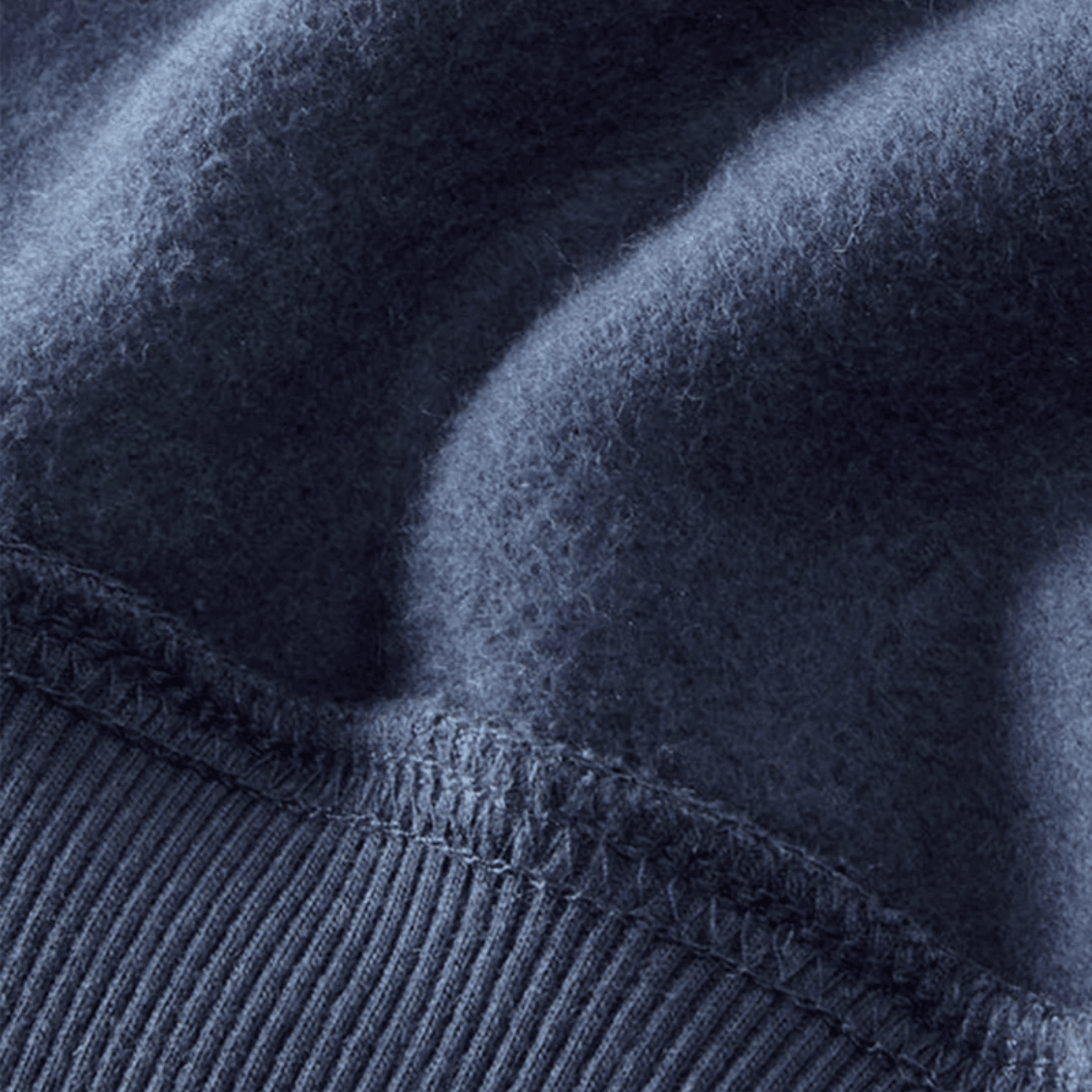 1762398947197.png Paris Relaxed Fit Fleece Cotton Blend Pullover Sweater - Navy - Image 3