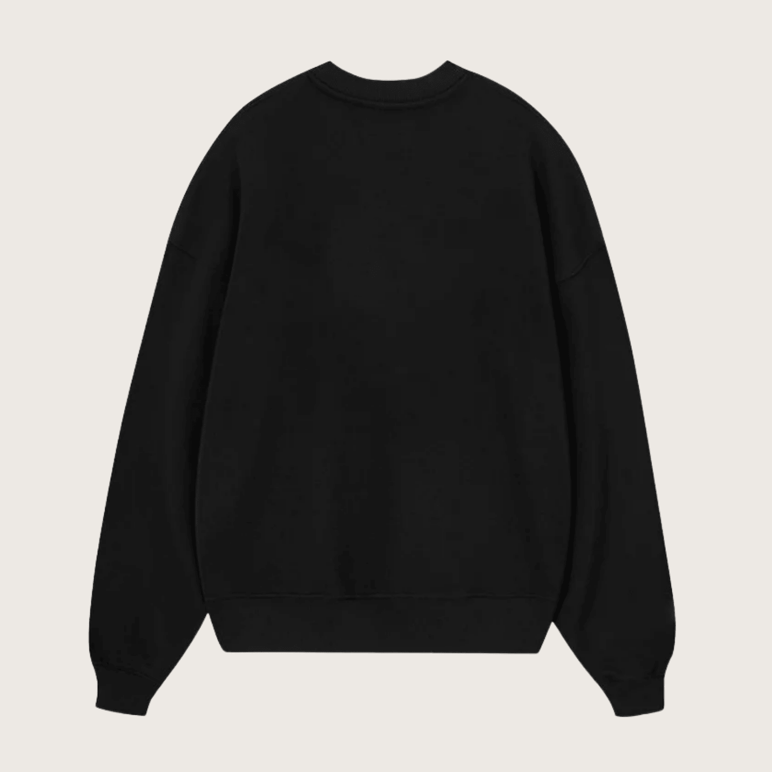 1762400453316.png City Paris & New York Logo Relaxed Fit Fleece Cotton Blend Pullover Sweater - Black - Image 2
