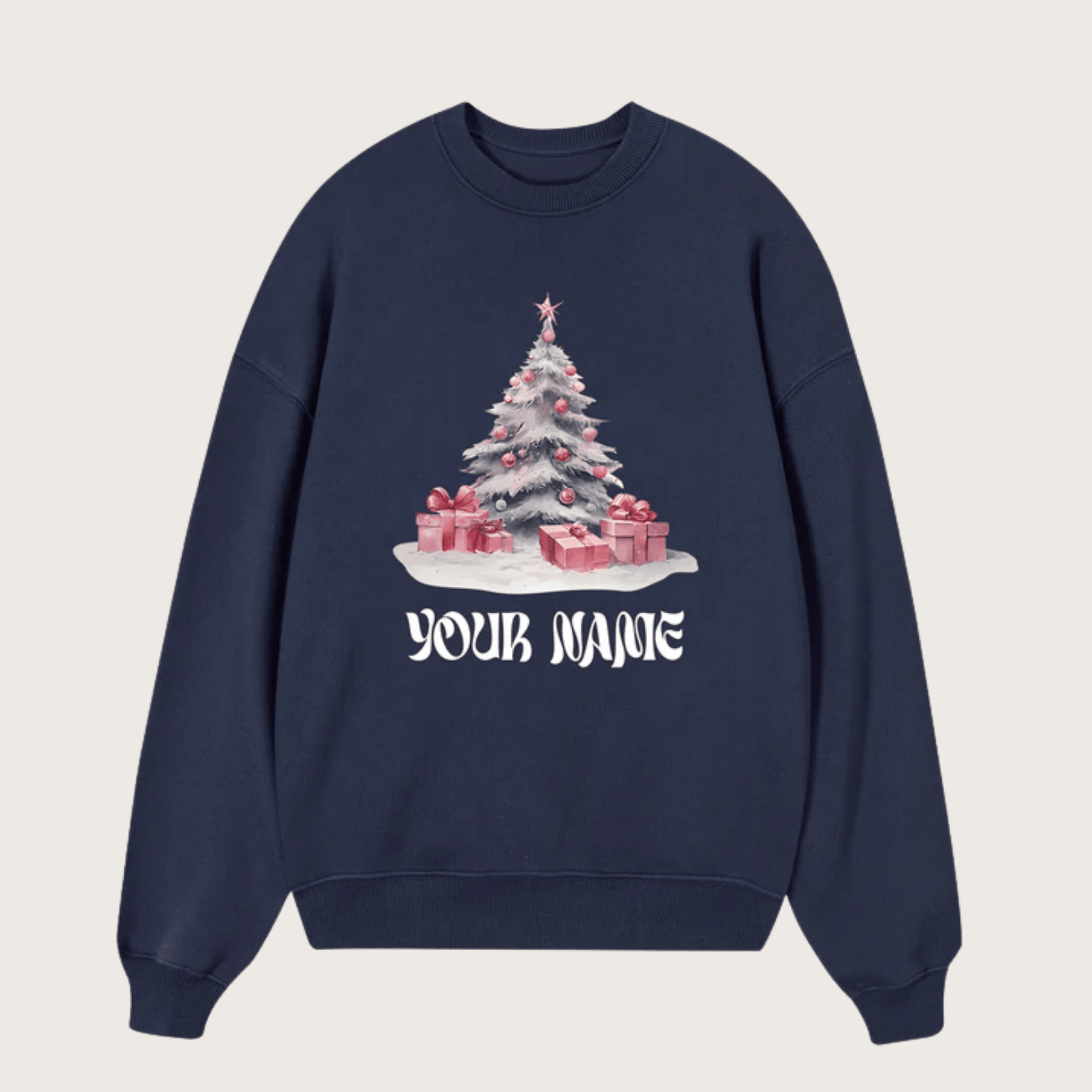 1762402876460.png Custom Christmas Gift Oversize Fleece Cotton Blend Pullover Sweater - Personalizable Name - Image 8